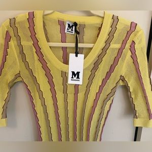 NWT Missoni Striped Elbow Sleeve Knit Dress - Size Medium/42 EU